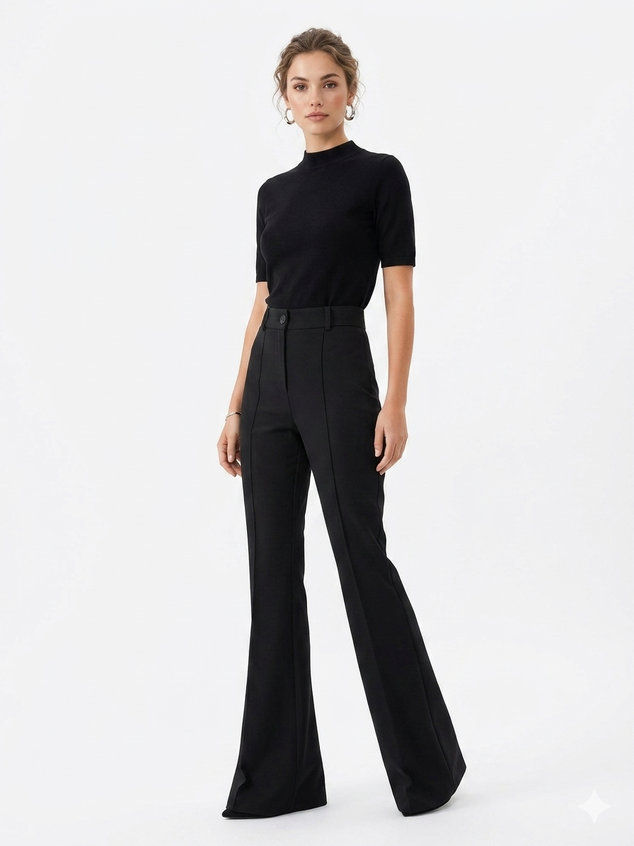 Minimalist Black Flare Slacks